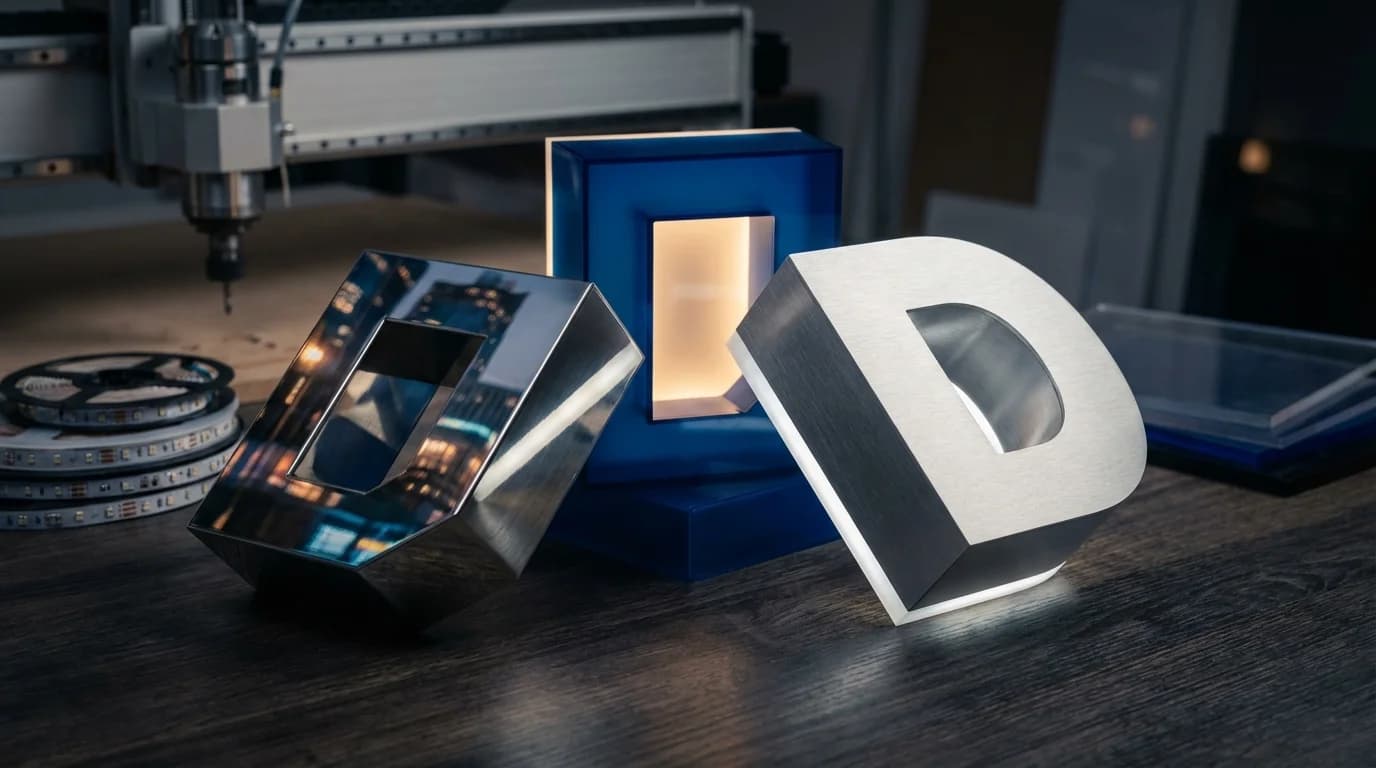 Kutu Harf Tabela Çeşitleri: Pleksi, Krom ve LED Seçenekleri