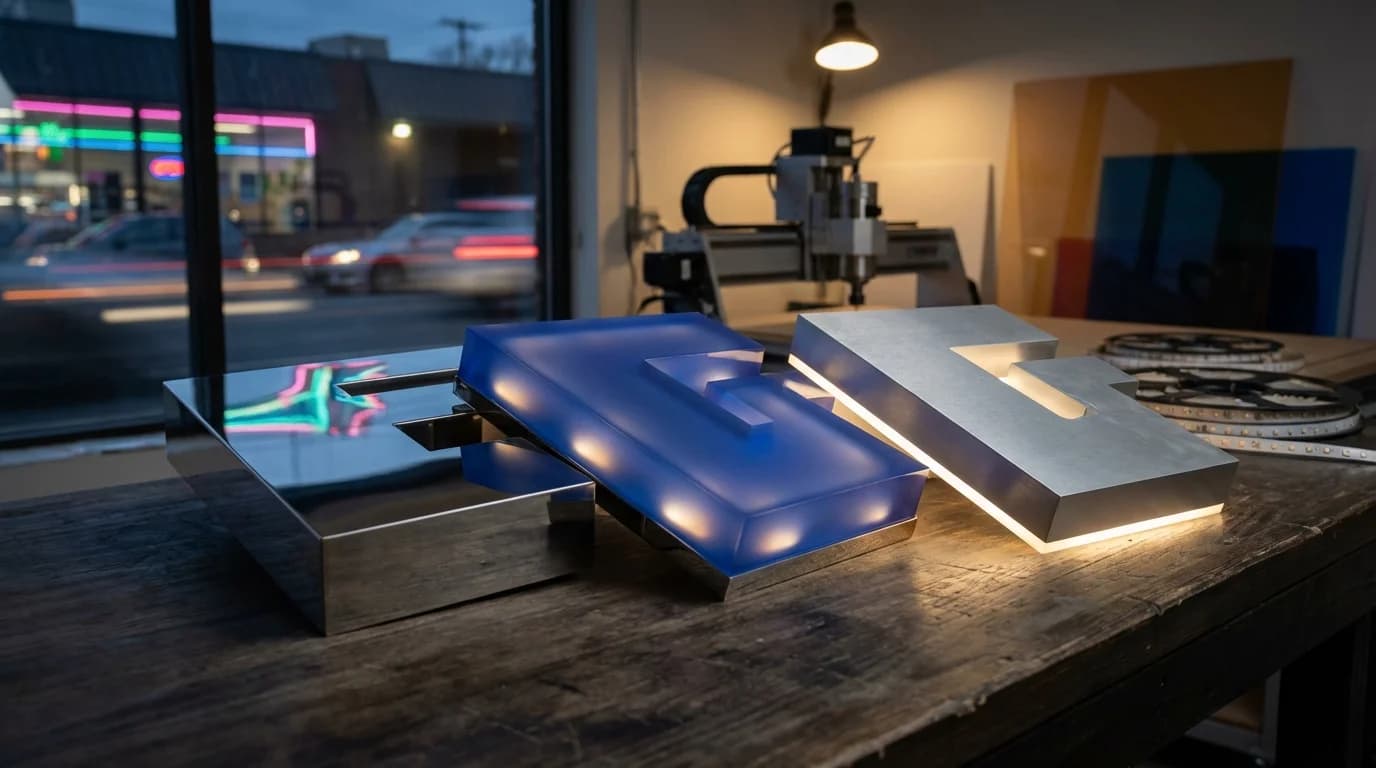 Kutu Harf Tabela Çeşitleri: Pleksi, Krom ve LED Seçenekleri — görsel 4